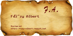 Füzy Albert névjegykártya